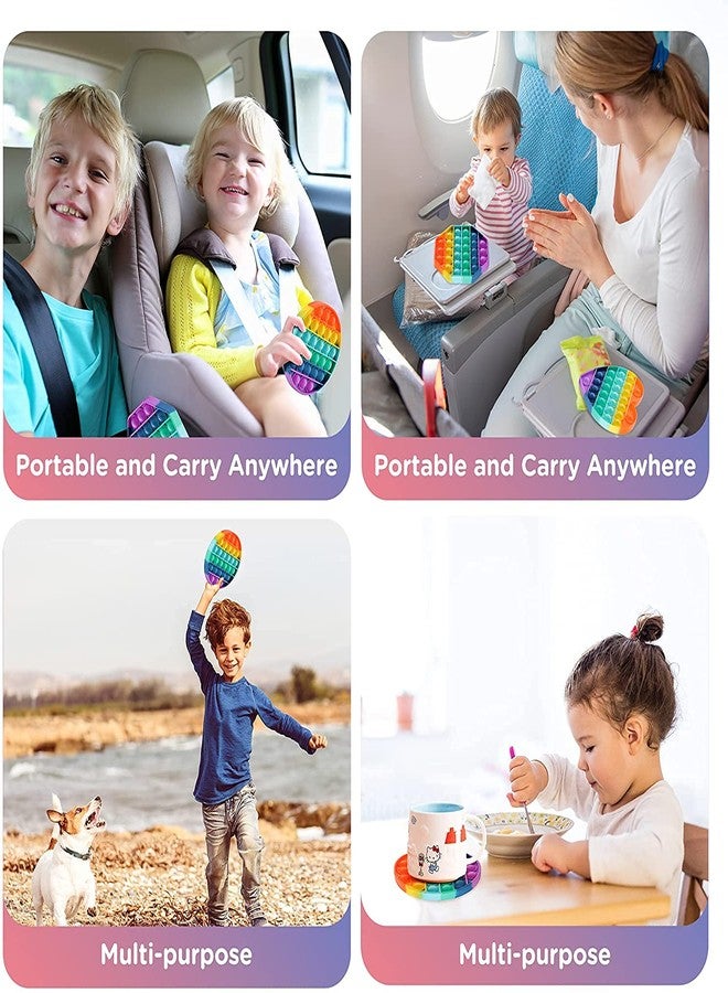 AKRIZA Push Bubble Fidget Toy, Bubble Game with Popping Sound Silicone Sensory Toy Anxiety Stress Reliever Autism Learning Materials Gift for Kids Teens Adults (Rainbow 3-Pack) - Image 5